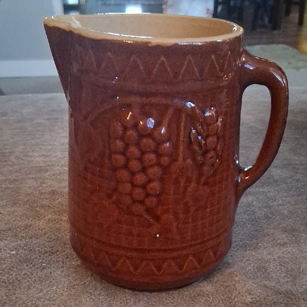 Vintage Star Brown Ceramic Pitcher